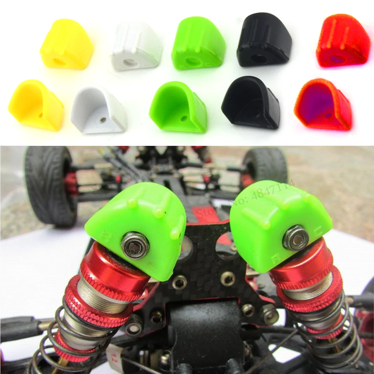 RC Cars Shock Absorber Wear Resistant Cover Absorption Guards Anti-wear Rubber Anti-collision Glue For 1/8 Monster Truck