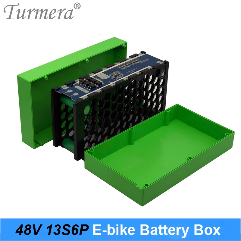 Turmera 48V e-bike obudowa baterii litowej z 20A Protect BMS zawiera uchwyt i nikiel do 13S6P 18650 bateria do rowerów elektrycznych