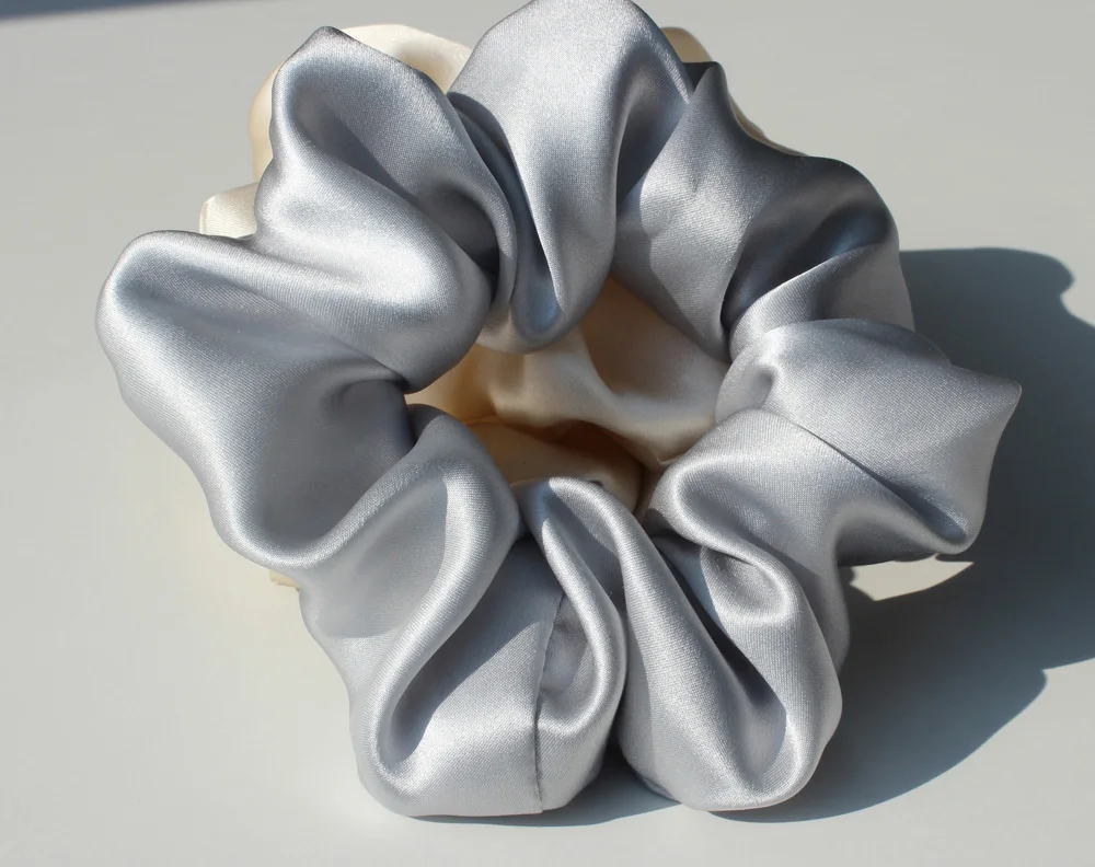 100 % reine Maulbeerseide, große Haargummis, Gummibänder, Haargummis, Gummi-Gummibänder, Pferdeschwanzhalter für Frauen und Mädchen, 19 Momme, 3,5 cm – Detail 23