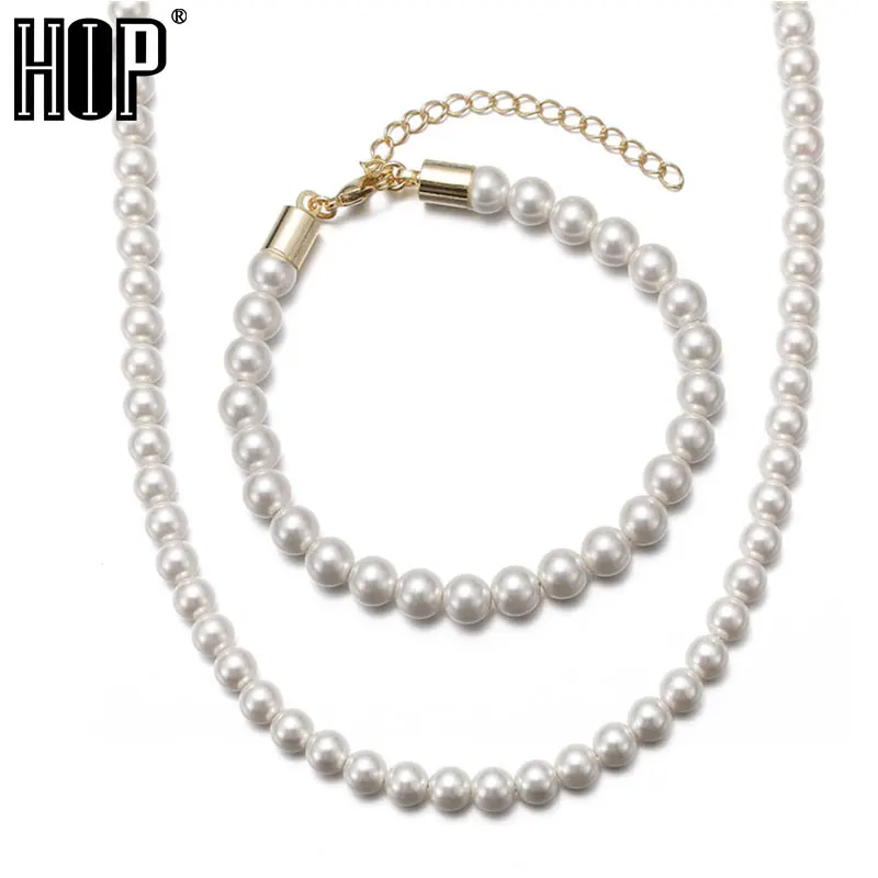 Hip Fashion Boho 6MM Pearl Ankles Bracelet Necklaces Bead Leg For Men Women Jewelry