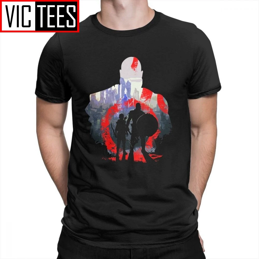 Man God Of War Kratos Gaming T-Shirt Crazy O Neck Short Sleeved Tops Purified Cotton Tees Gift Men T Shirts