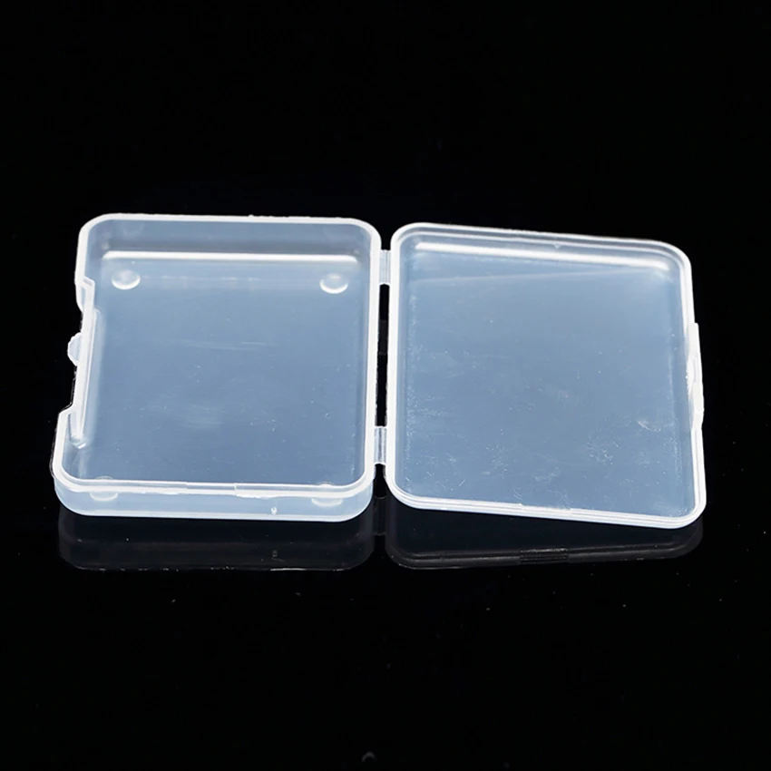 Clear Plastic Beads Storage Containers Box with Hinged Lid for Beads and More, Rectangular Empty Mini Box 6.8x 5.2x 1.1cm