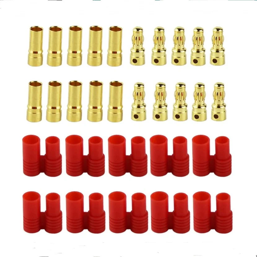 2/3/5/10 Sets HXT 3.5mm 4.0mm Amass AS150 XT150 Gold Bullet Banana Plug Male Female Connector with Housing for Lipo Battery ESC