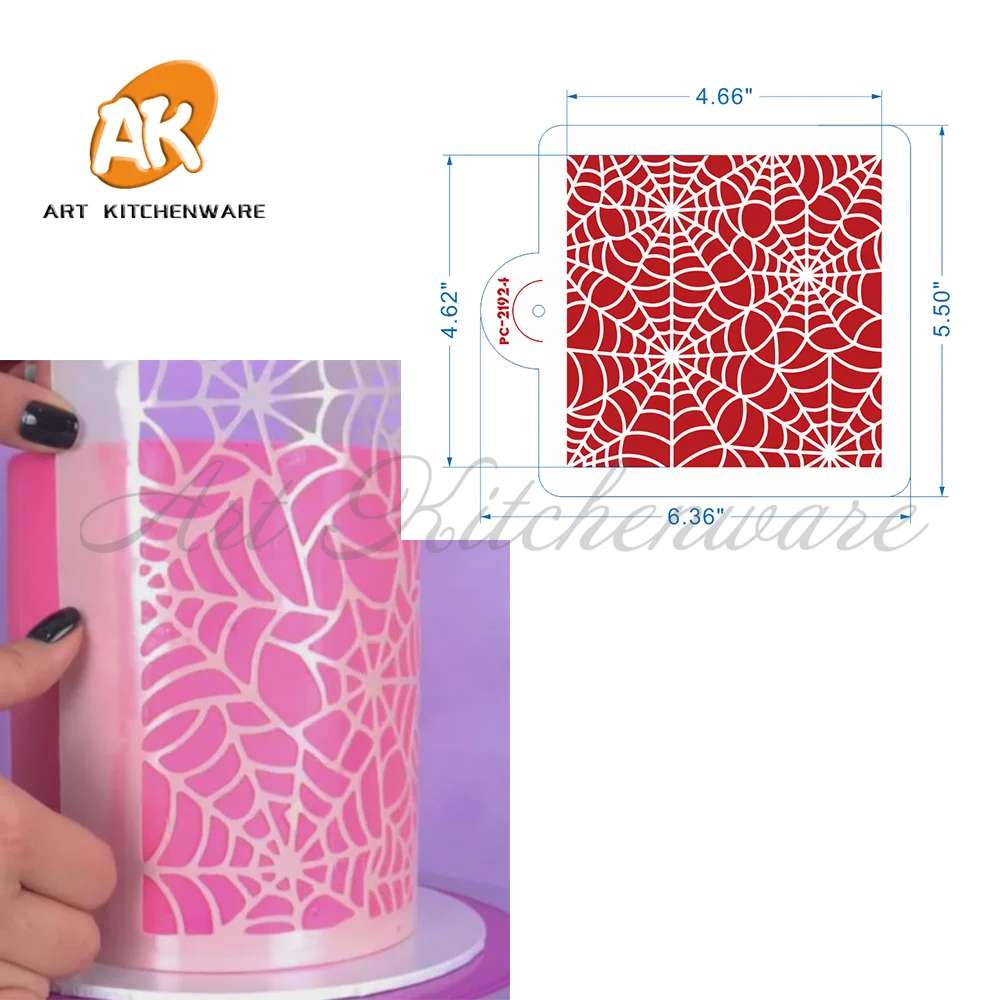 Spider Web Stencil Halloween Cake Decorating Tools Cake Decoration Fondant Cake Mold Kitchenware