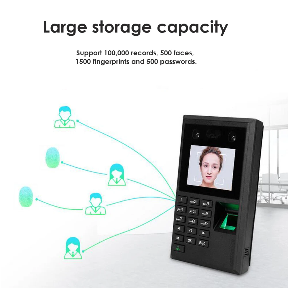 Facial Face Door Access Control System Kit Biometric Fingerprint Attendance Usb Password Electric Locks X102-S