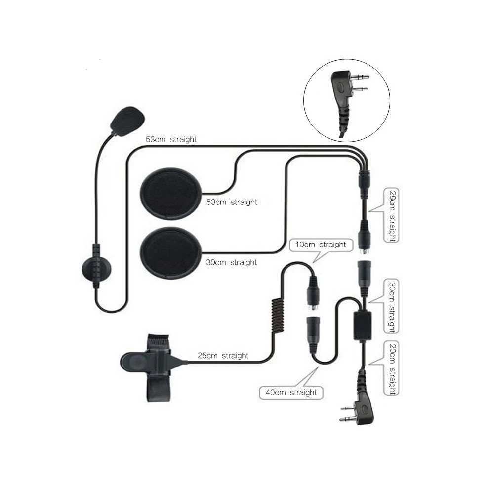 Half Helmet Headset 2 Pin PTT Motorcycle Headphone For Icom IC-F21/f11/IC-F26/IC-IV8 Maxon Yaesu Vertex Ham Radio Two Way Radio