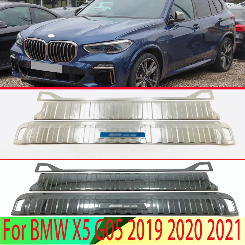 

Для BMW X5 G05 2019 2020 нержавеющая сталь задняя фотопластина крышка порога молдинг украшение дешево 3 шт.