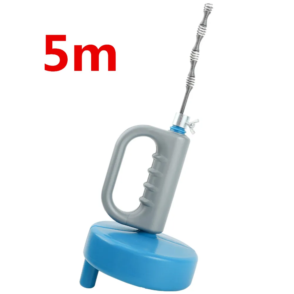 

1PCS Kitchen Toilet Sewer Blockage Hand Tool Pipe Dredger Drains Dredge Drill-Powered Extendable 5 Meters Spring Random Color