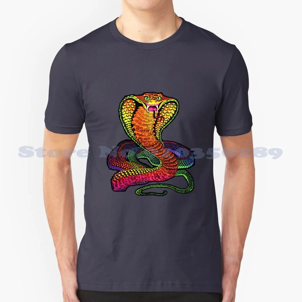 100% Cotton T-Shirt Snake Blacklight Lizard 70S Seventies Vintage Retro Viper King