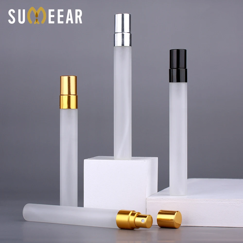 50 Pcs/Lot 10ML Frosted Perfume Bottle Golden silver black Atomizer Spray Bottles Sample