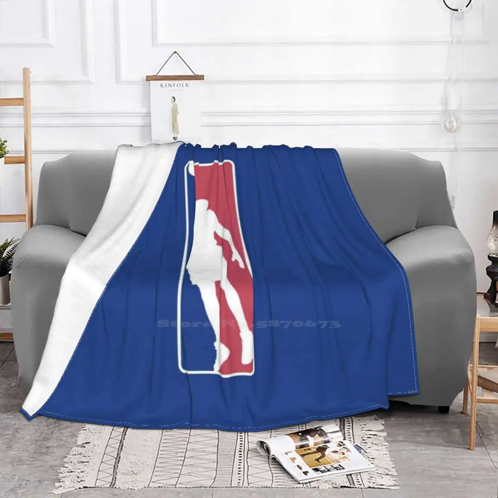 Shaquille O'neal Custom Logo Shaggy Throw Soft Blanket Sofa / Bed / Travel Love Gifts Fake Logo Logo Sports Basketball Parody