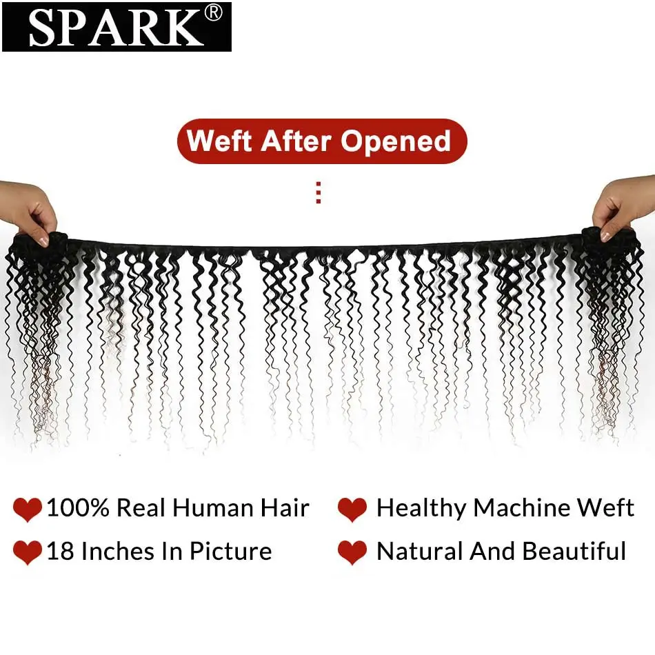 Spark-Bundles de cheveux humains bouclés crépus mongols, tissage de cheveux humains Remy, extensions de cheveux ombrés, 3 tons, 1B, 4/30, 3 pièces,