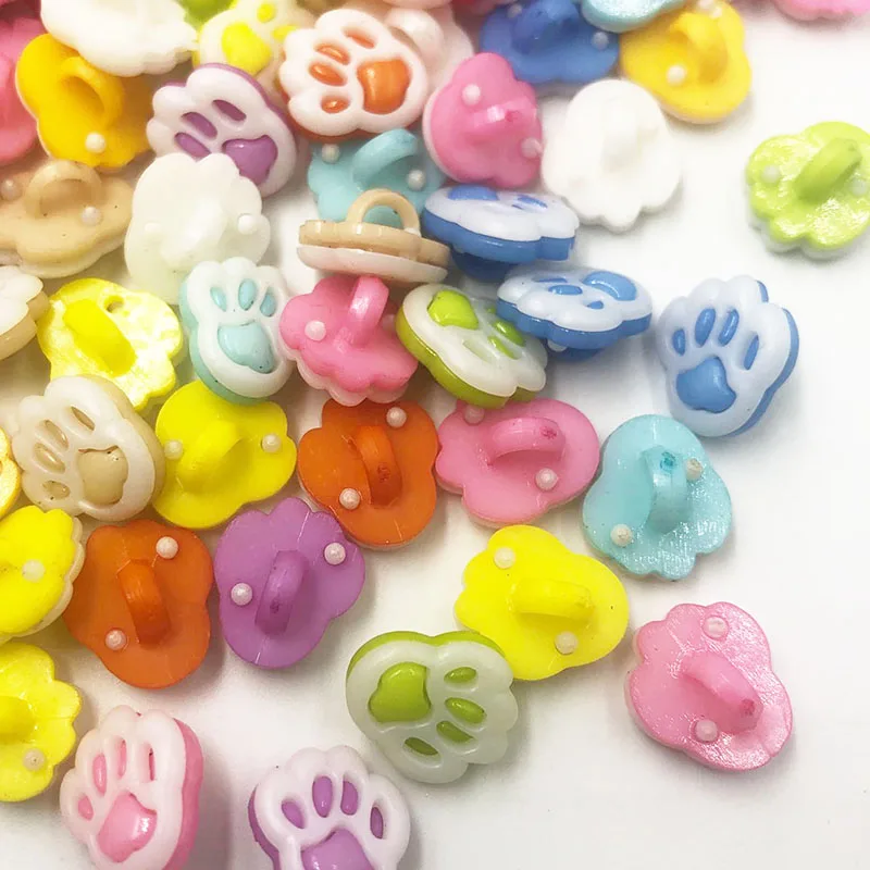 50/100pcs Mixed Acrylic Animal Footprint Apparel Sewing Buttons For Kids Clothes Scrapbooking Decorative PT30