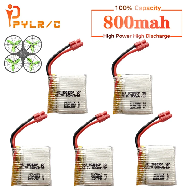 Upgrade 3.7V 800mah lipo battery for Syma X21 X21w x26 drone battery spare parts RC quadcopter accessories with charger 1-10PCS