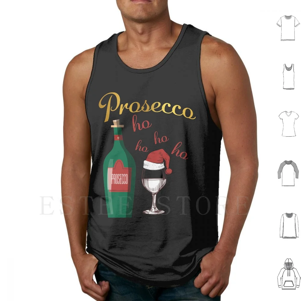 Divertido Prosecco Navideño Ho Ho Ho! Camisetas sin mangas Prosecco, para amantes del vino