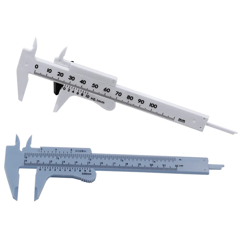 0-100mm /120mm Mini Plastic Sliding Vernier Caliper Gauge Measure Tool Ruler