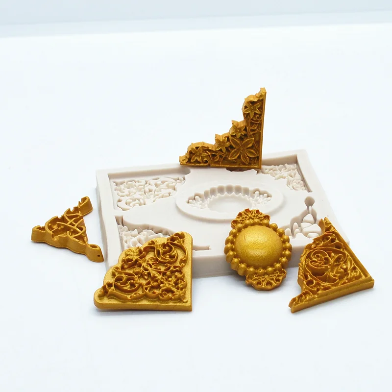 Gems Reliefs Pattern Jewelry Silicone Mold For Fondant Cake Decorating Tools Chocolate Candy Resin Moulds Baking Accessories