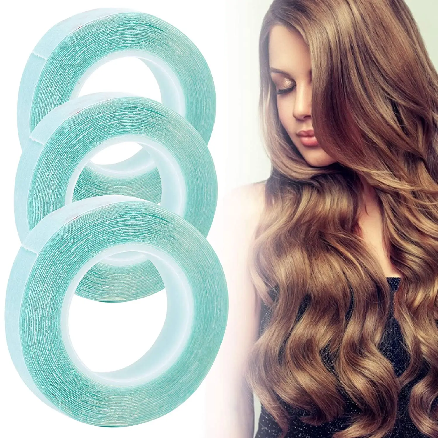 3 metros fita para extensões de cabelo fita adesiva para mega hair laço frente suporte fita impermeável dupla face fita adesiva para peruca de