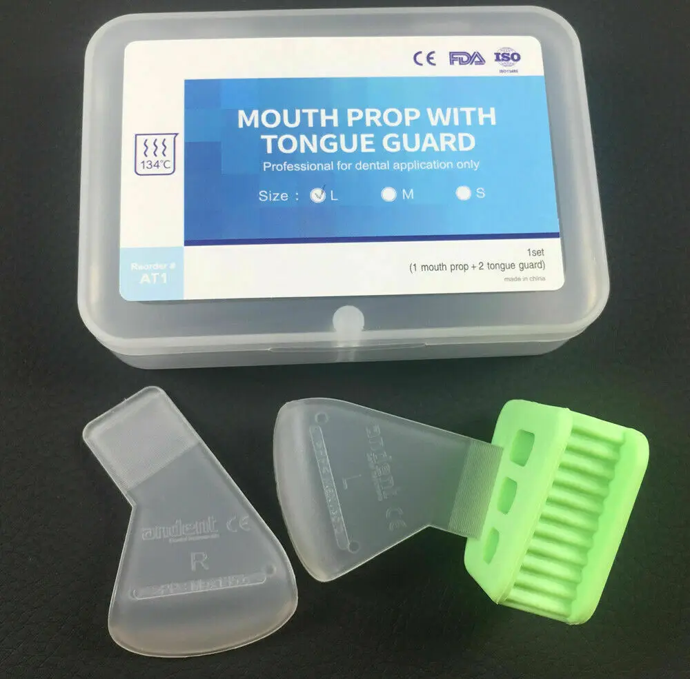 Large--Green Color Details about  Dental Mouth Prop Tongue Guard Cheek Retractor Right Left 134℃ Bite Block 3Color