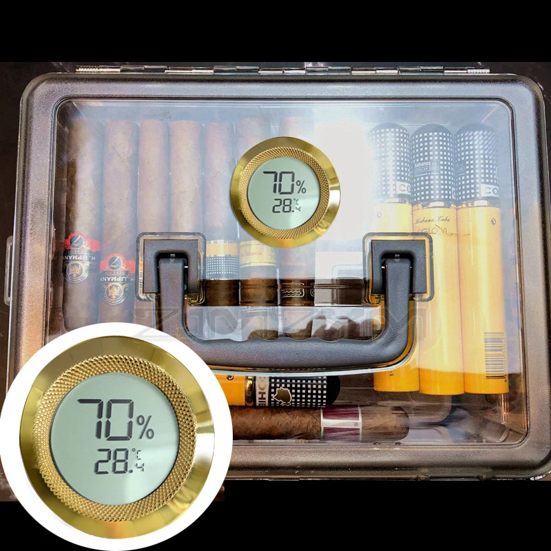 Large capacity 80 sticks Cigar Sealed Box Portable Transparent Acrylic Humidor  professionally cigar box