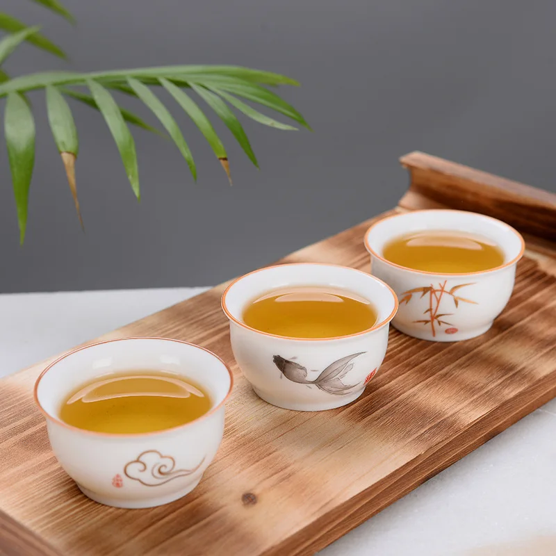 WHYOU 1piece Retro Ceramic Tea Wine Cup Set Accessorie Tableware Wedding Business Gift
