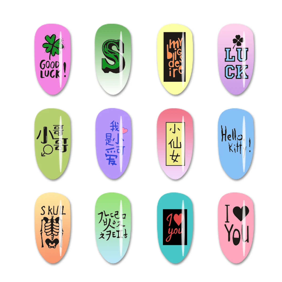 Beautybigbang Nail Stamping Plate Phrase 002 Nail Love Word Manicure Art Nail Art Image Template Stamp Manicure Stencils Tool