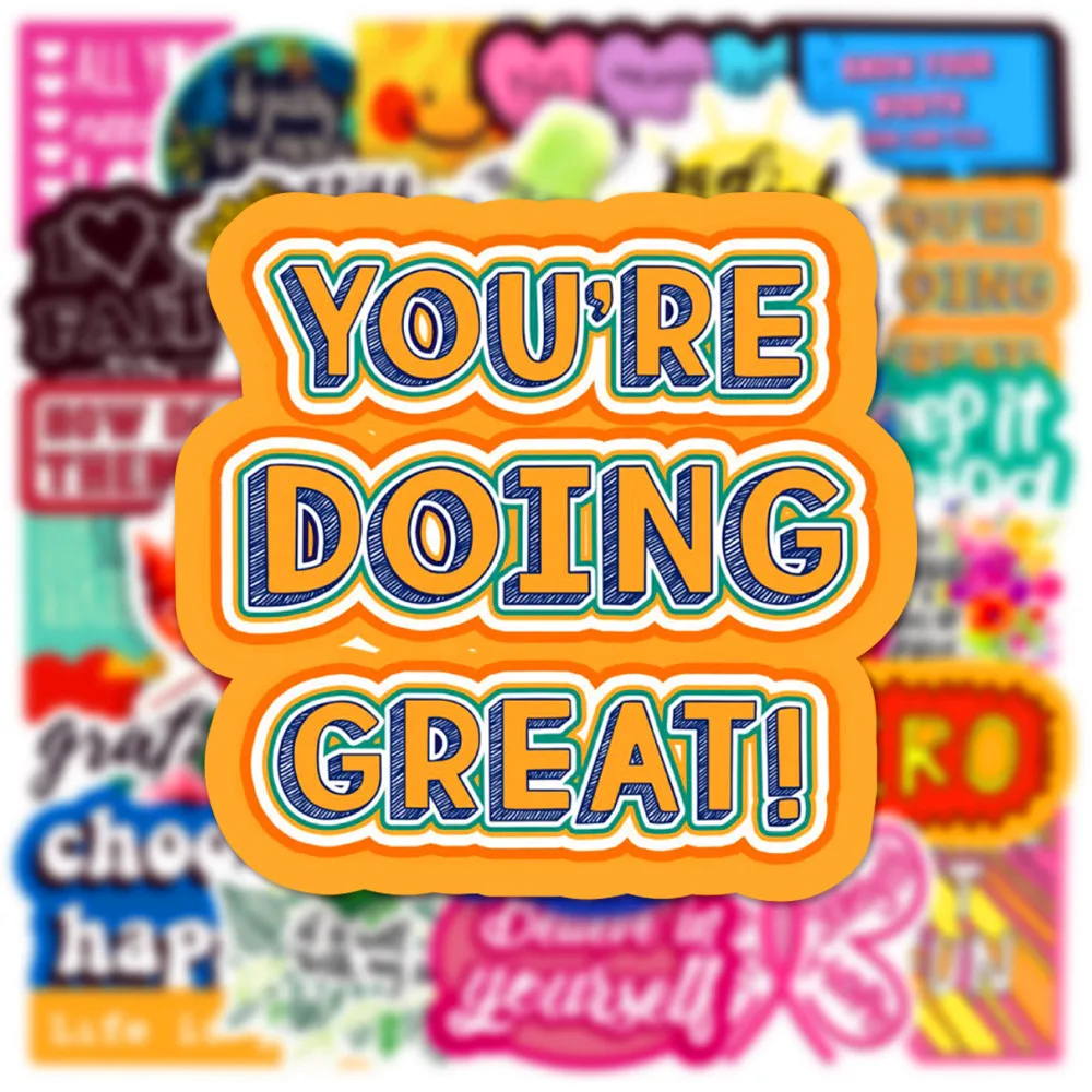 

10/30/50/100pcs Motivational Phrases Sticker Inspirational Life Quotes Decals DIY Laptop Scrapbooking Water Bottle Kid Toy Gift