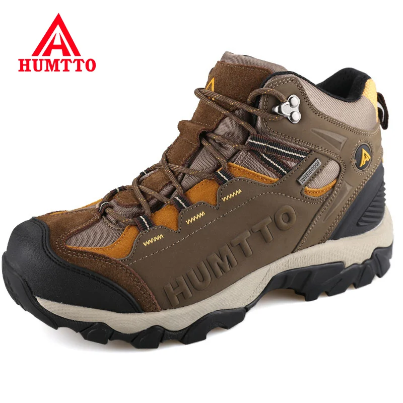 HUMTTO 2020 Waterproof Hiking Boots Breathable Lace Up Ourdoor Shoes Mens Leather Climbing Trekking Tourism Sneakers Men Women