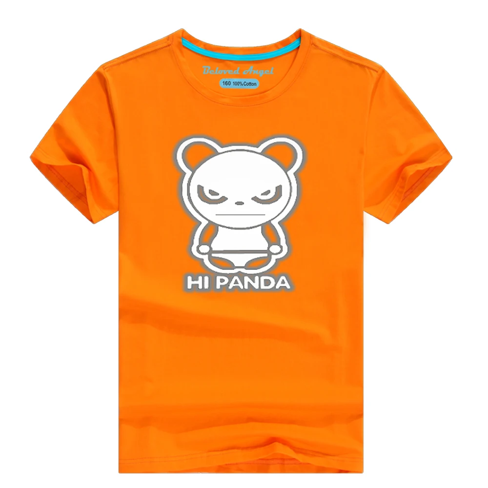 Camiseta luminosa infantil, de desenho animado, para meninos e meninas, de algodão, manga curta, para bebês e meninas de 3 a 15 anos de verão