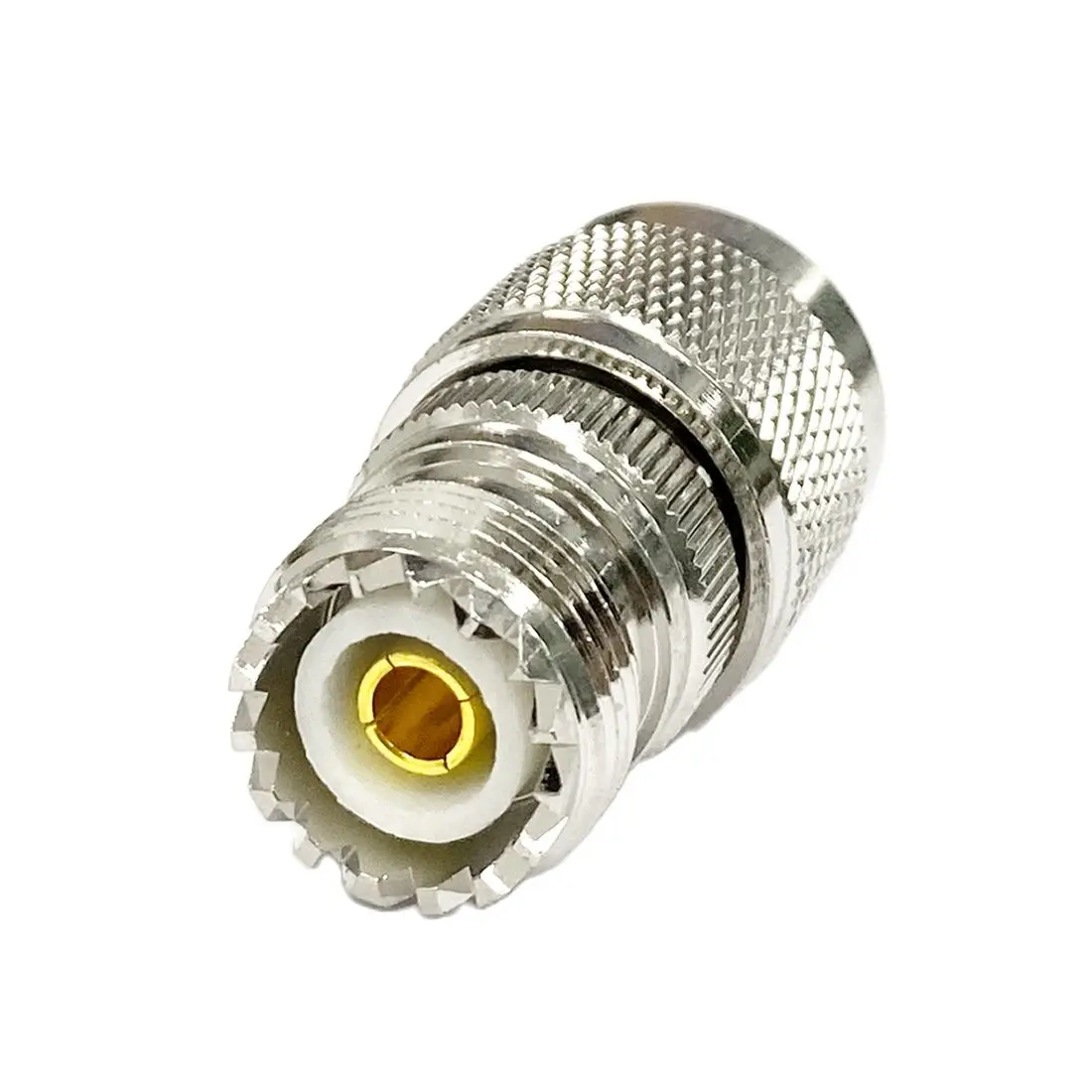 1pc n macho plug para uhf fêmea jack rf coaxial adaptador conector do conversor em linha reta nickelplated novo atacado