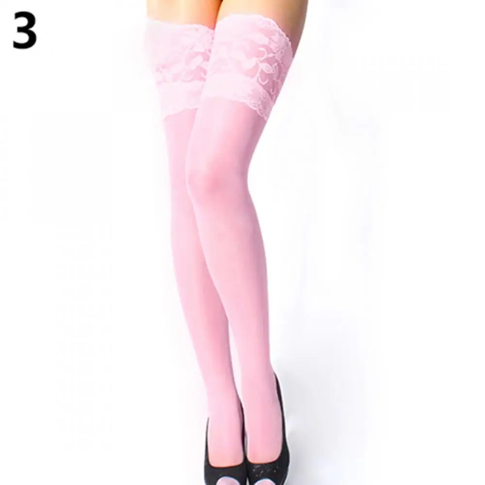 Women\\\'s Sexy Sexy Tempting Floral Lace Top Sheer Nightclub Thigh High Over The Knee Stockings Pantyhose Stretchable Socks