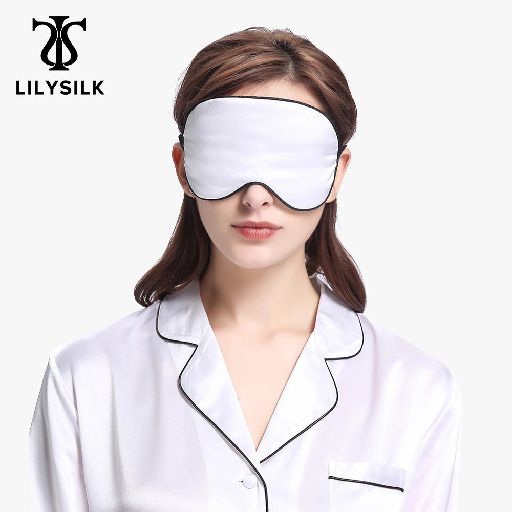 

LILYSILK 19 Momme Silk Sleep Mask Eye With Black Trimming Big Sale Free Shipping