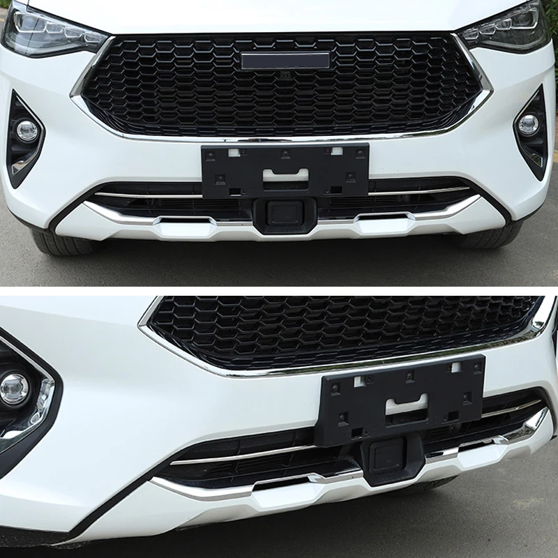 Car Front Down Grille Strips Bumper Protection Cover Decoration Trim Chromium Styling Accessories For Haval F7 F7X 2019