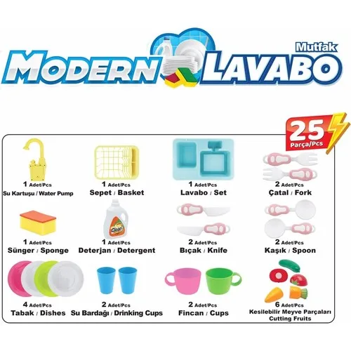 Kayyum Toy Modern Kitchen With Fountain Sink Set Kitchen Toy Set