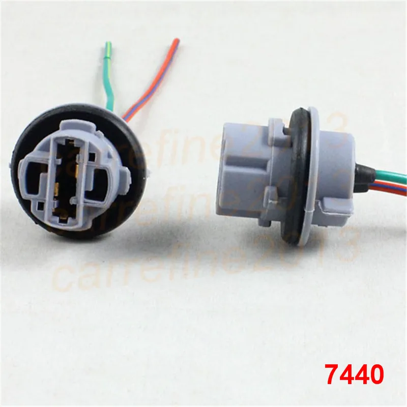 Rockeybright-7440 7443 자동차 램프 케이블 7443 전구 W21/5W LED 전구 소켓, 7440 W21W 소켓 턴 라이트 LED T20 램프 홀더 커넥터