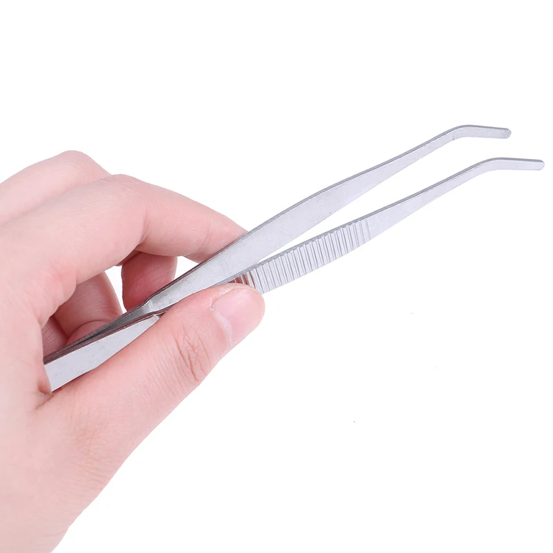 1PC Hot New Stainless Multifuctional Steel Elbow Tweezers Aquarium Clear Clip Tool Medical Repair Tools 12.5/14/16/18/20/25/30cm