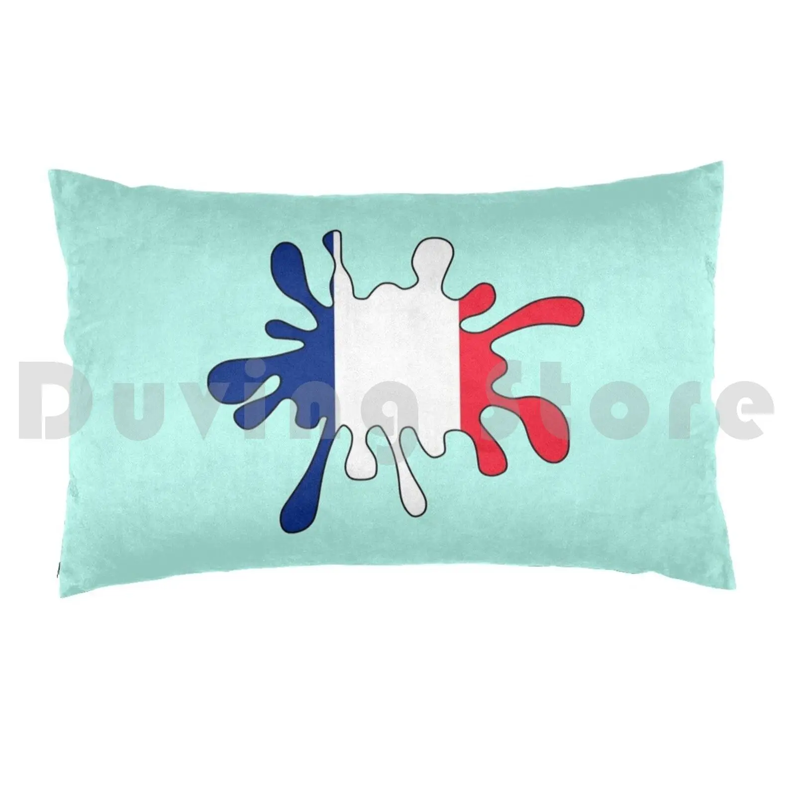 France Flag Paint Splat Pillow Case Printed 50x75 France French France Flag French Flag