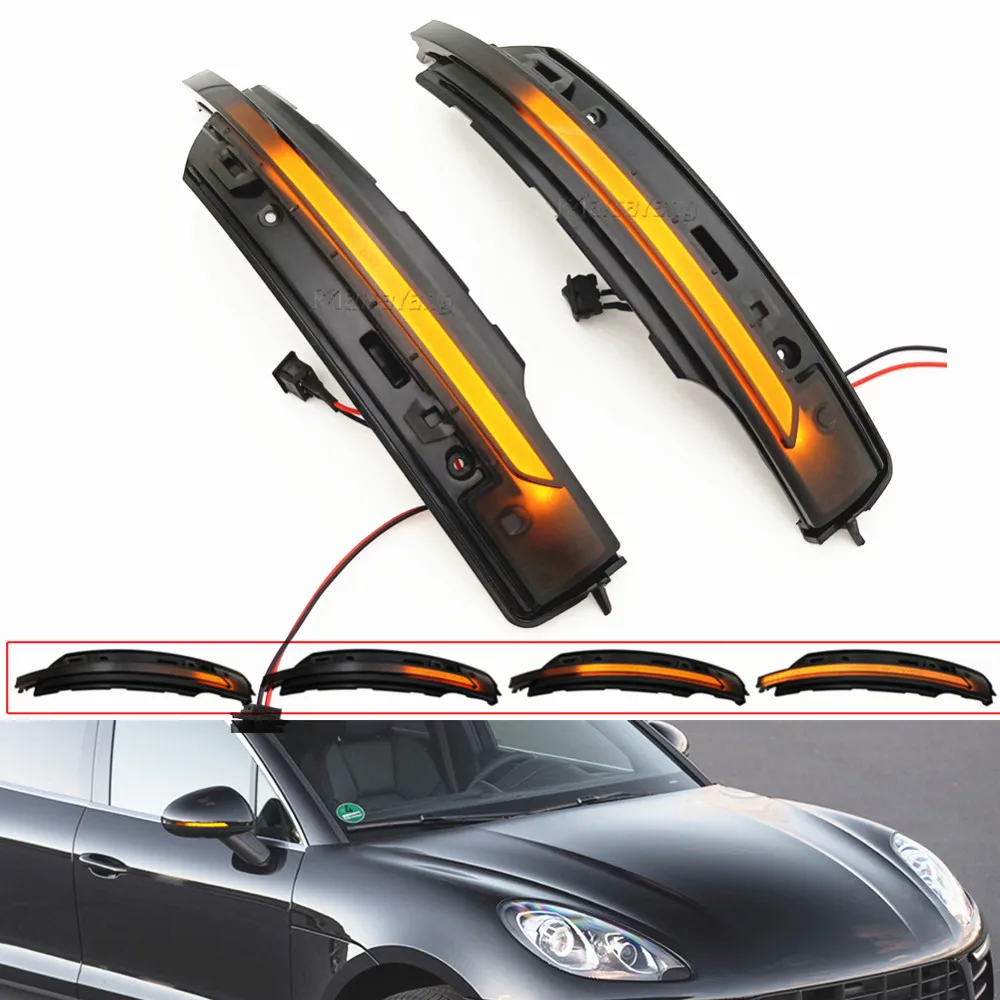 2Pieces Flowing Water Mirror Dynamic Blinker Turn Signal LED Arrow Light For Porsche Macan 2014 2015 2016 2017 2018 2019 2020