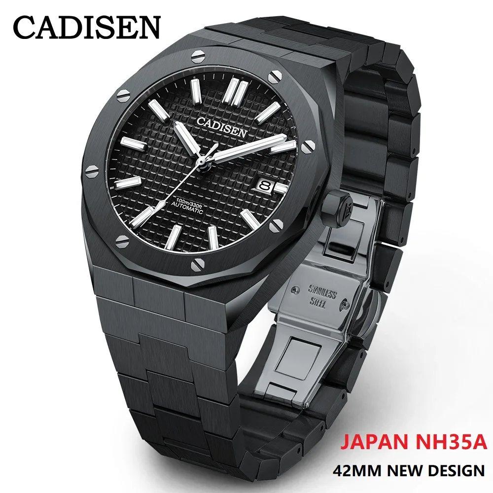 

CADISEN New Mechanical Watch Men Japan NH35A Automatic Watches 100M Waterproof Luxury Brand Casual Business 42MM Mens Wristwatch