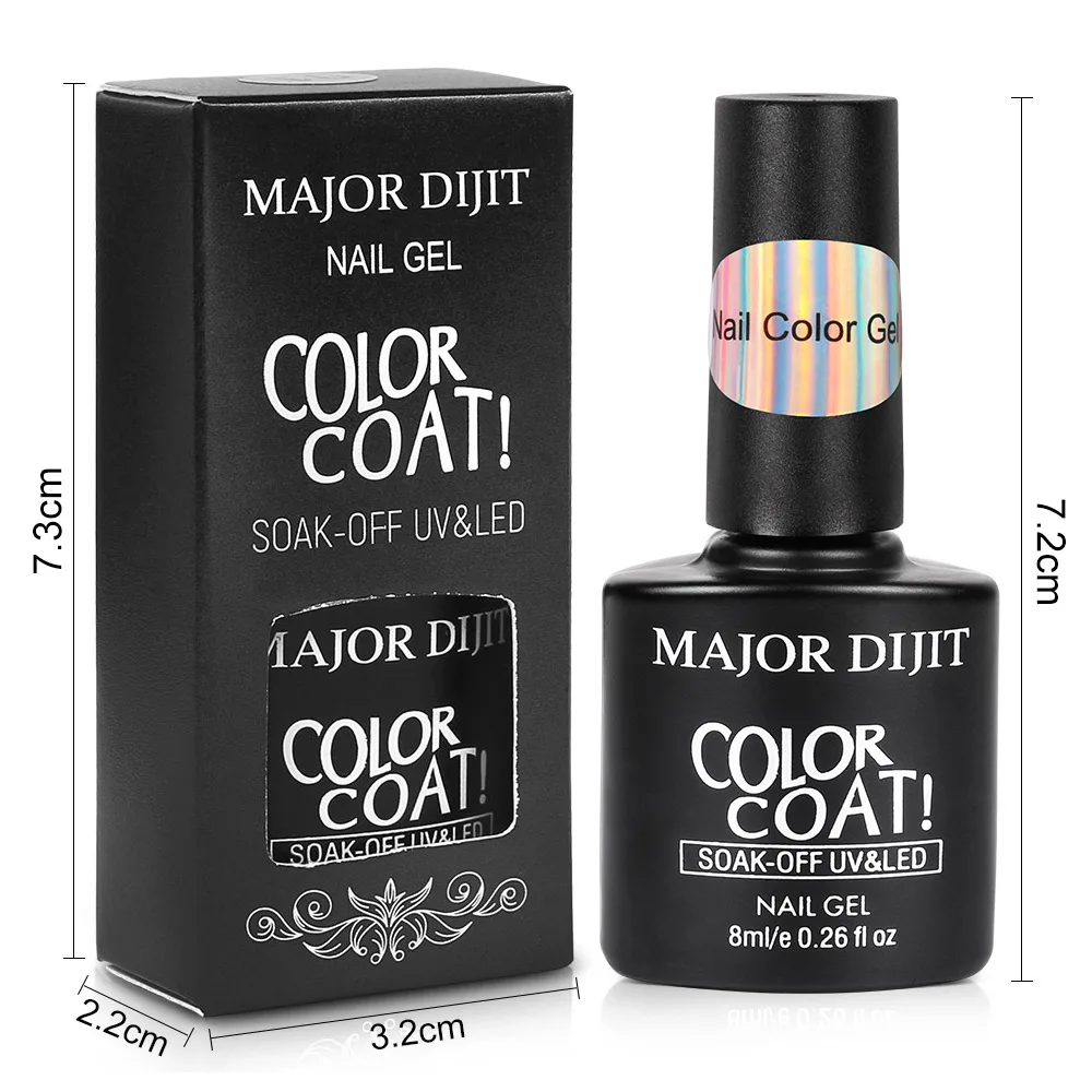 Major Dijit Fluorescent Gel เล็บฤดูร้อนนีออนสีเหลืองสีเขียวเจล Soak Off UV LED เล็บเจลเคลือบเงาสำหรับเล็บ art Base Top Coat