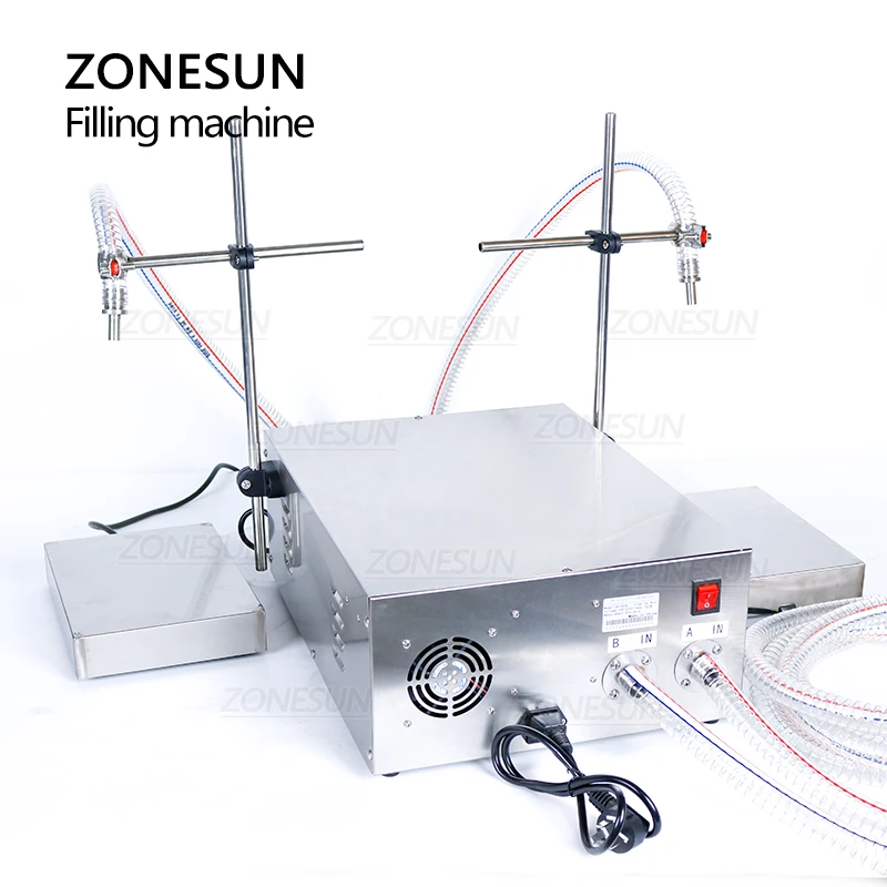 ZONESUN ZS-GP632 Semi Auotomatic Wiegen Füllung Maschine Doppel Düsen Schmieröl Essbaren Ätherisches Öl Zahnradpumpe Öl Füllstoff