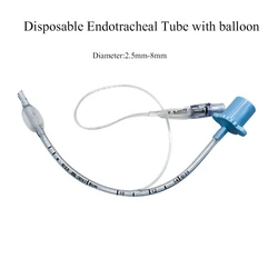 Disposable Endotracheal Tube with Balloon Animal Oral Nasal Intubation Pet Anethesia First Aid Trachea Cannula 2.5mm-8mm,10Pcs