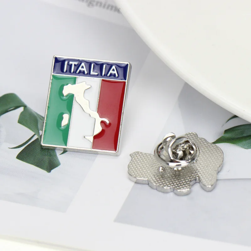 Pins New national flag map logo badge Creative iron tower building metal travel brooch clothing decoration Bag decoration badge