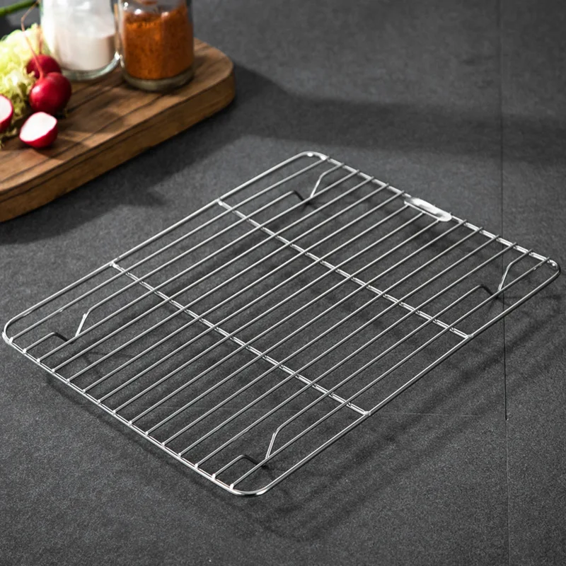 1PC Stainless Steel Wire Biscuit Bread Cake Cooling Rack Nonstick Baking Pizza Barbecue Tray Shelf Kitchen Pastry Accessories