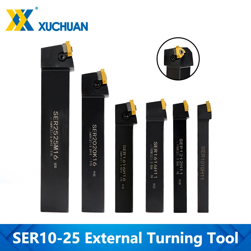 External Turning Tool Holder SER1010H11-SER2525M22 Carbide Inserts Lathe Cutting Tools Set For Lathe Cutting Tools