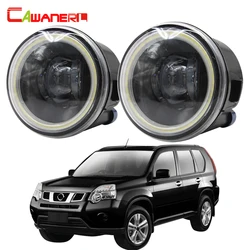 Cawanerl For Nissan X-Trail T31 Car H11 4000LM LED Bulb Fog Light Angel Eye DRL 12V Styling 2007 2008 2009 2010 2011 2012 2013