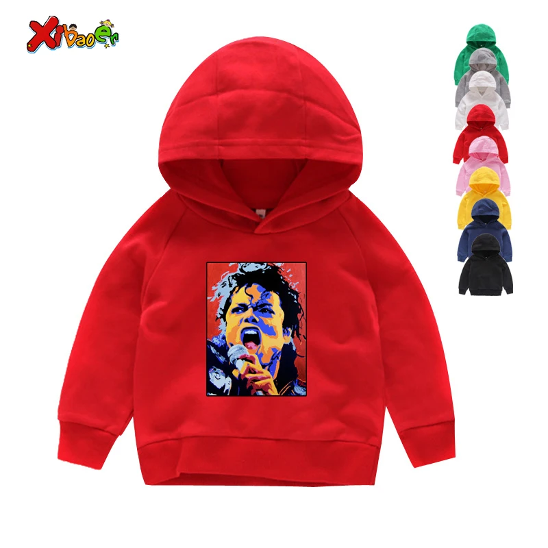 Michael Jackson Children's Hoodies Boys Girls Rock N Roll Star Hoodies Michael Jackson  Kids Clothes Black Hoodies Sweatshirts