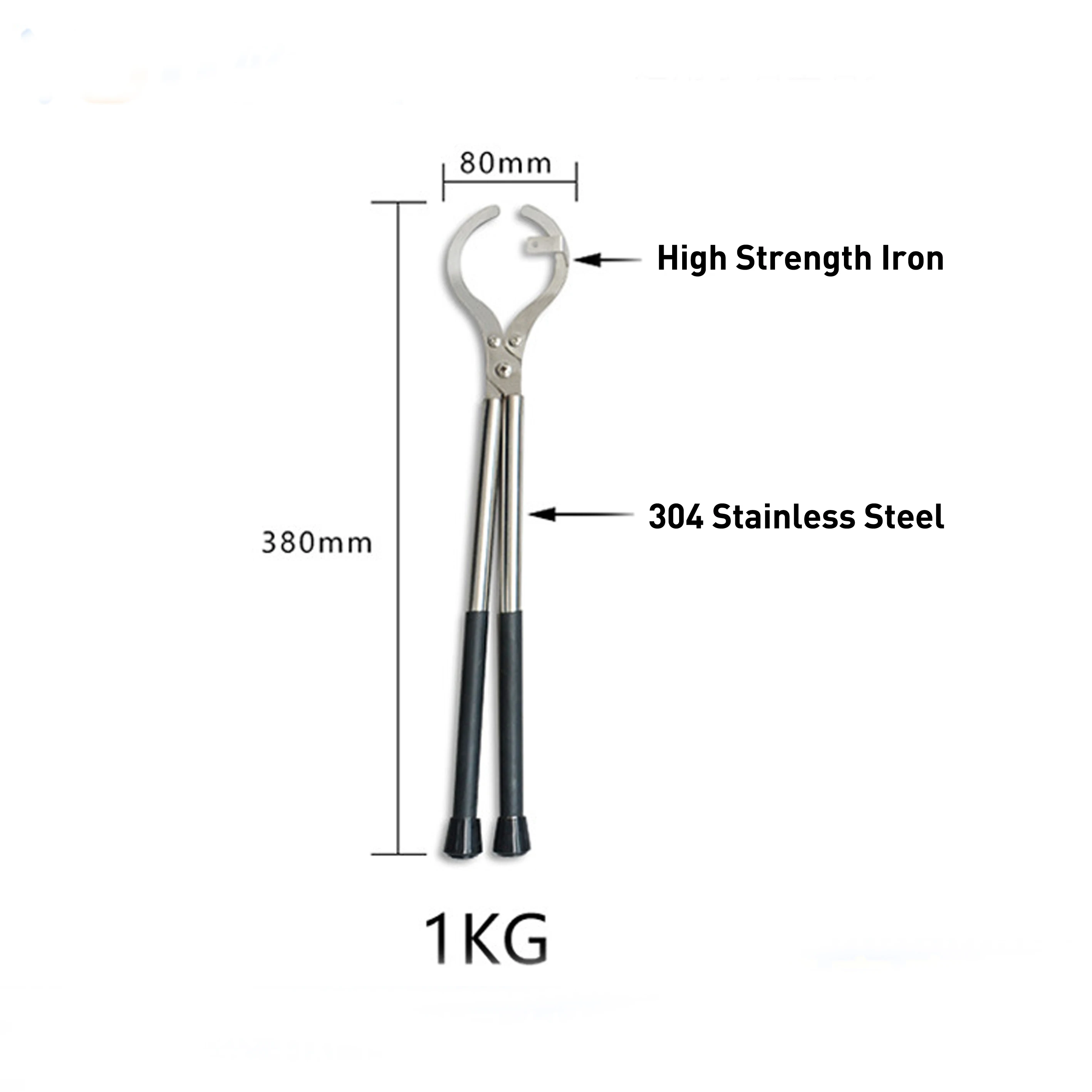 2KG Crucible Tongs 304 Stainless Steel  Gold Melting Furnace Holder Clamp Jewelry Making Tools