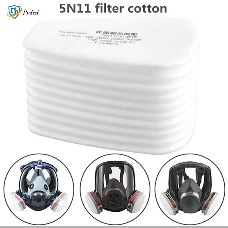 10-100Pcs 5N11 Industry Dust-Proof Filter Cotton Replaceable For 6200/7502/6800 Chemical Respirator Gas Mask Spraying Painting