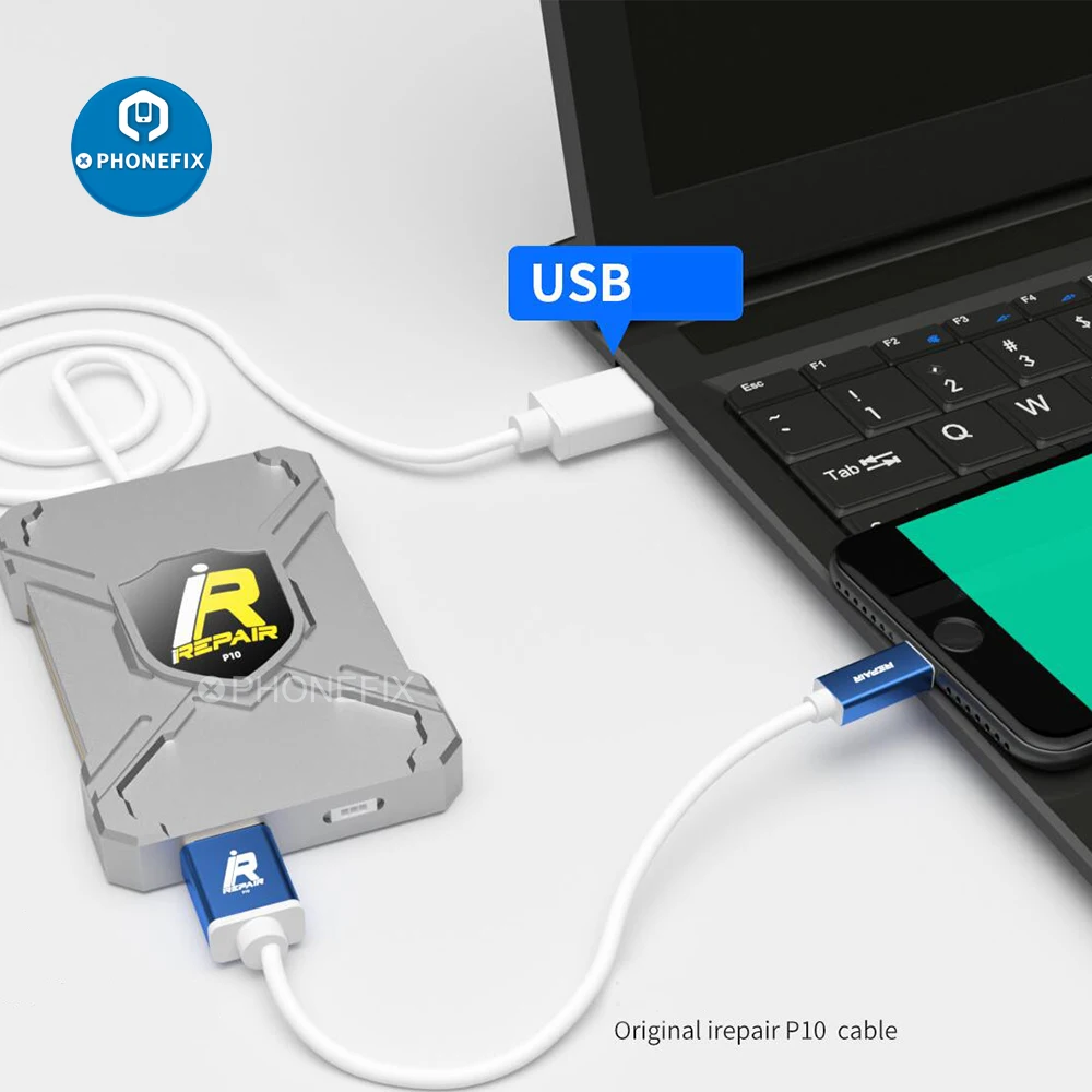 IRepair-Câble d'ingénierie P10 DFU pour iPad et iPhone, programmeur NAND, câble OEM DCSD, utilisé avec la boîte DFU, écran violet à un bouton